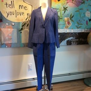 Banana Republic Classic Linen Suit Chambray Blue